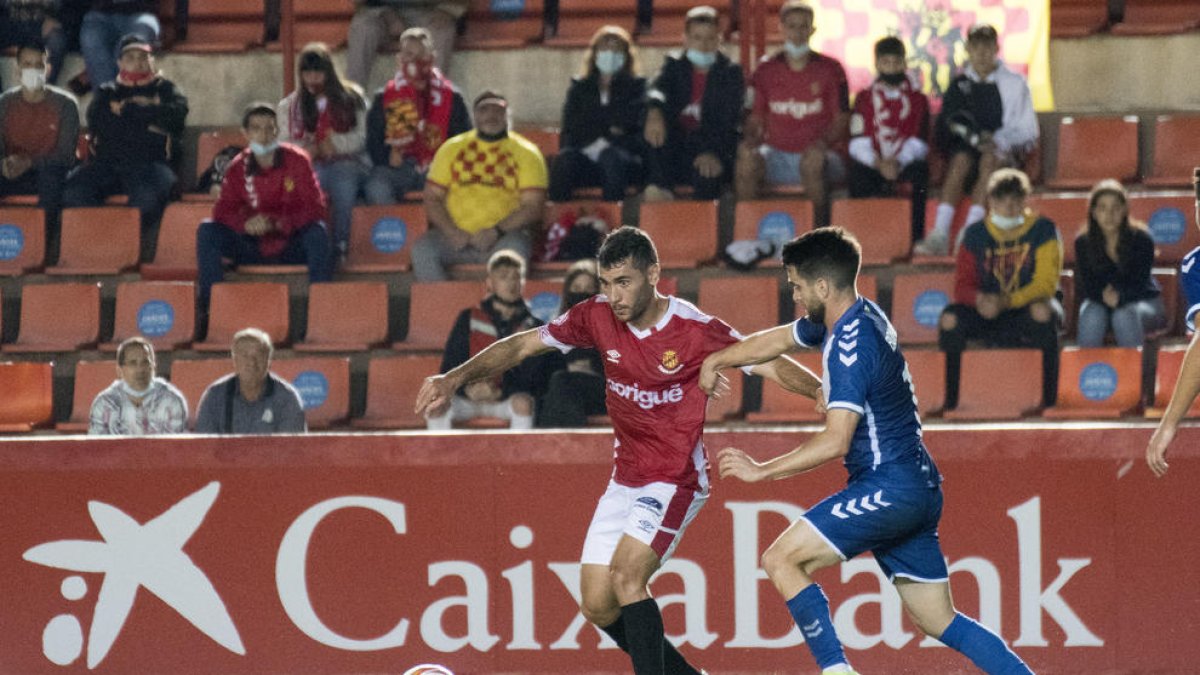 Pedro del Campo en el partido disputado en el Nou Estadi contra el Sabadell.