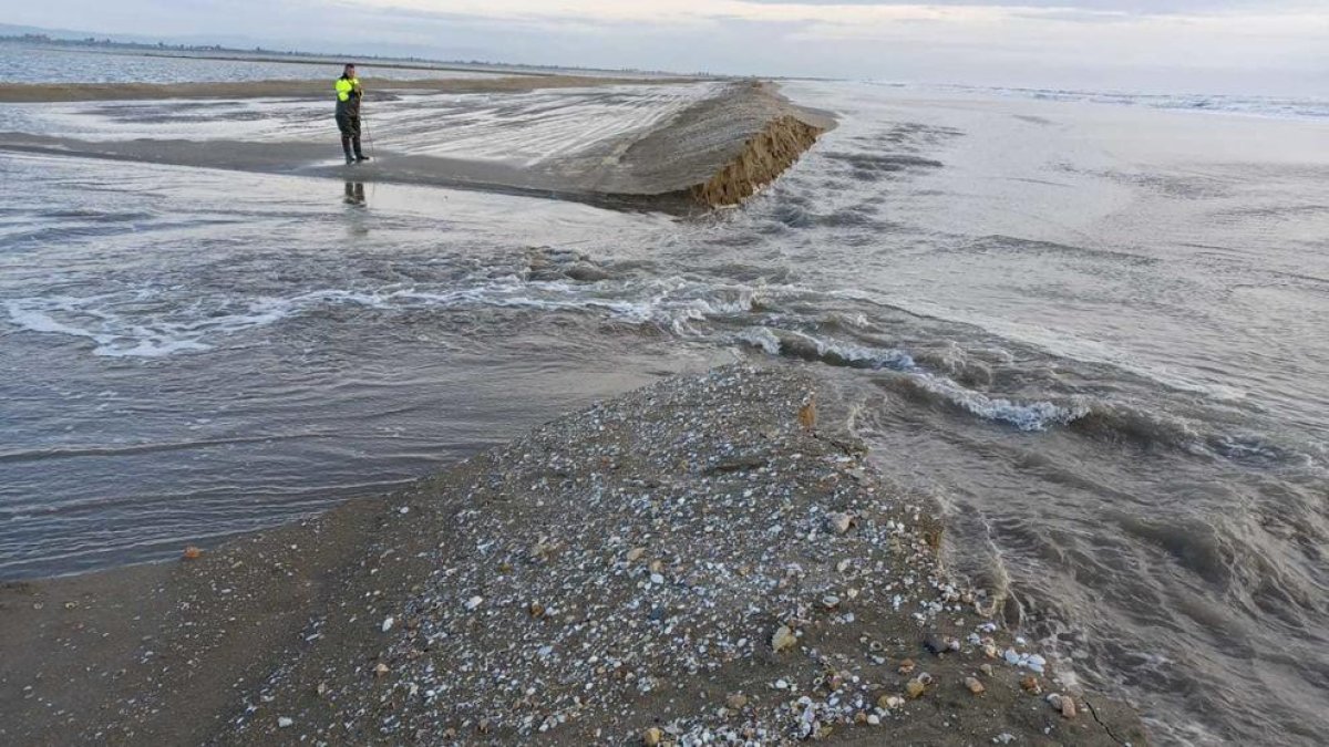 Imagen de la zona del trabucador después de la afectación del temporal.