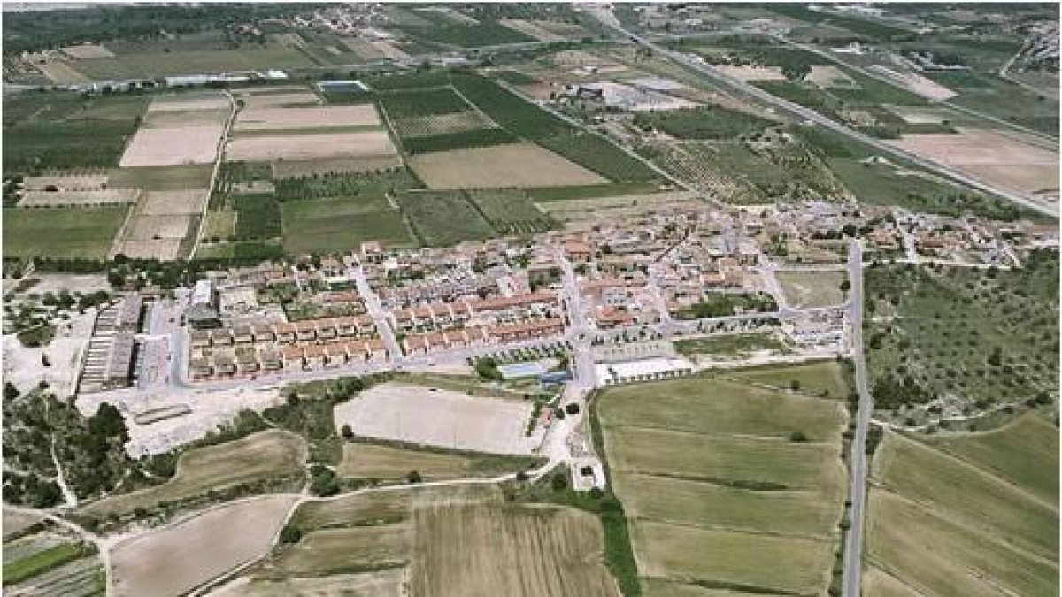 Vista aérea del muniicpi de Perafort.