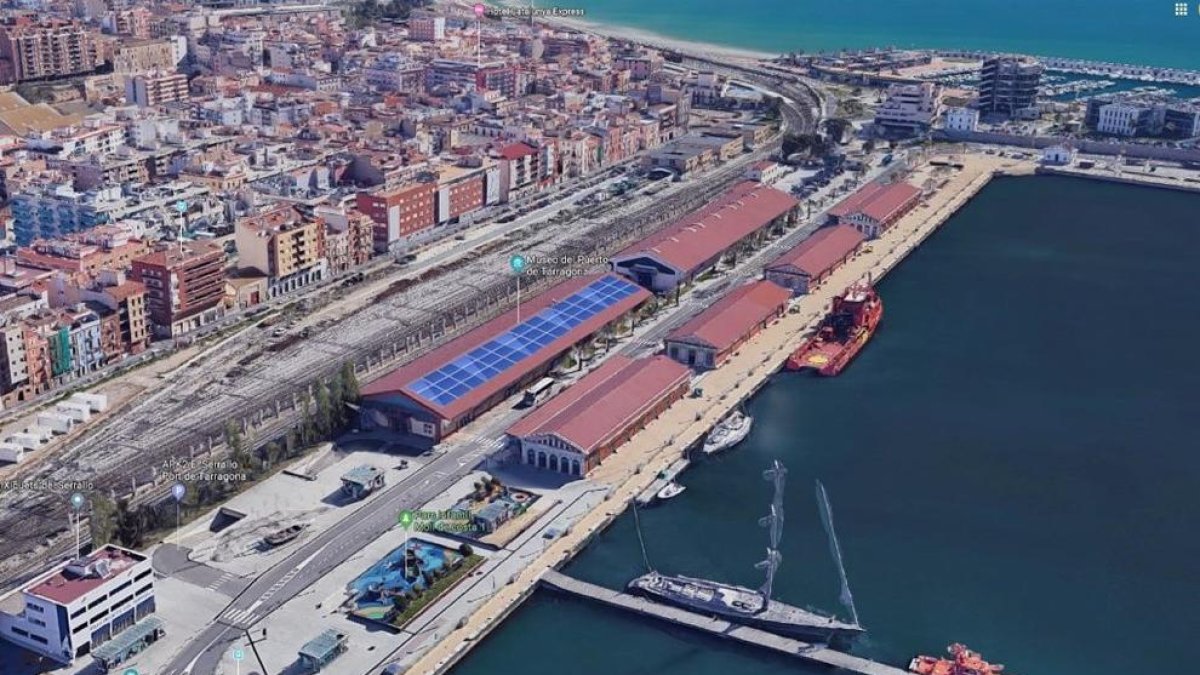 Imatge del projecte de les plaques fotovoltaiques al Port de Tarragona.