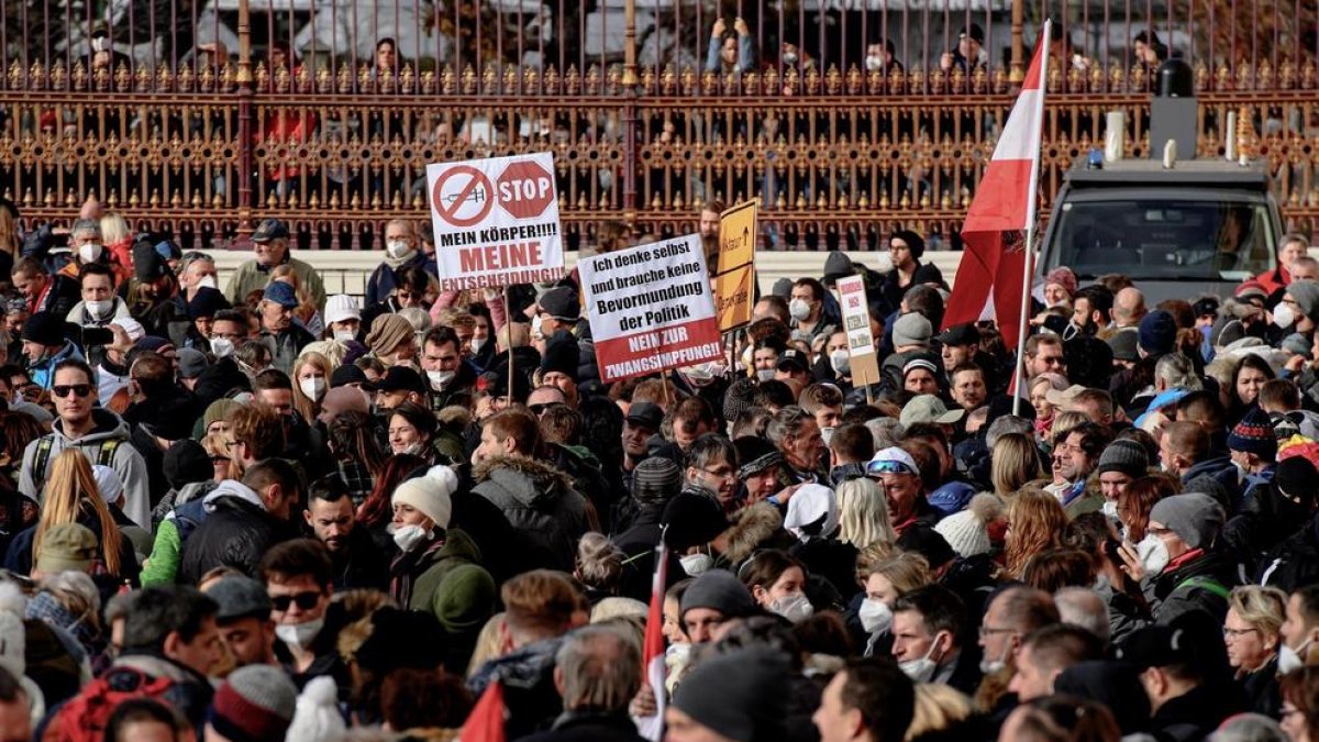 Imagen de las protestas en Viena.