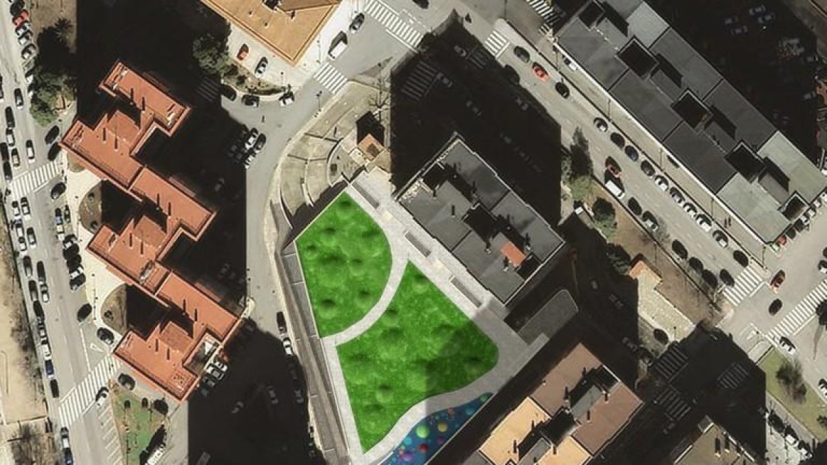 Imatge del projecte previst per remodelar la plaça de la 5a promoció.