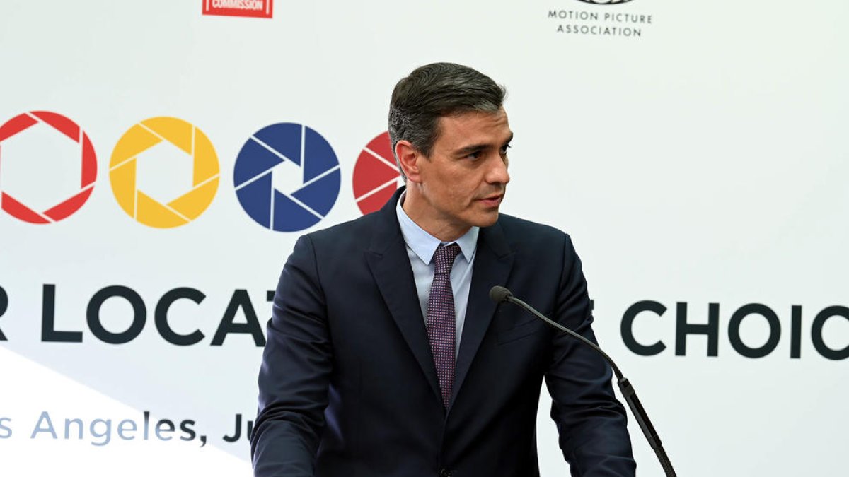 El president del govern espanyol, Pedro Sánchez, en un acte durant la seva gira de tres dies pels Estats Units.