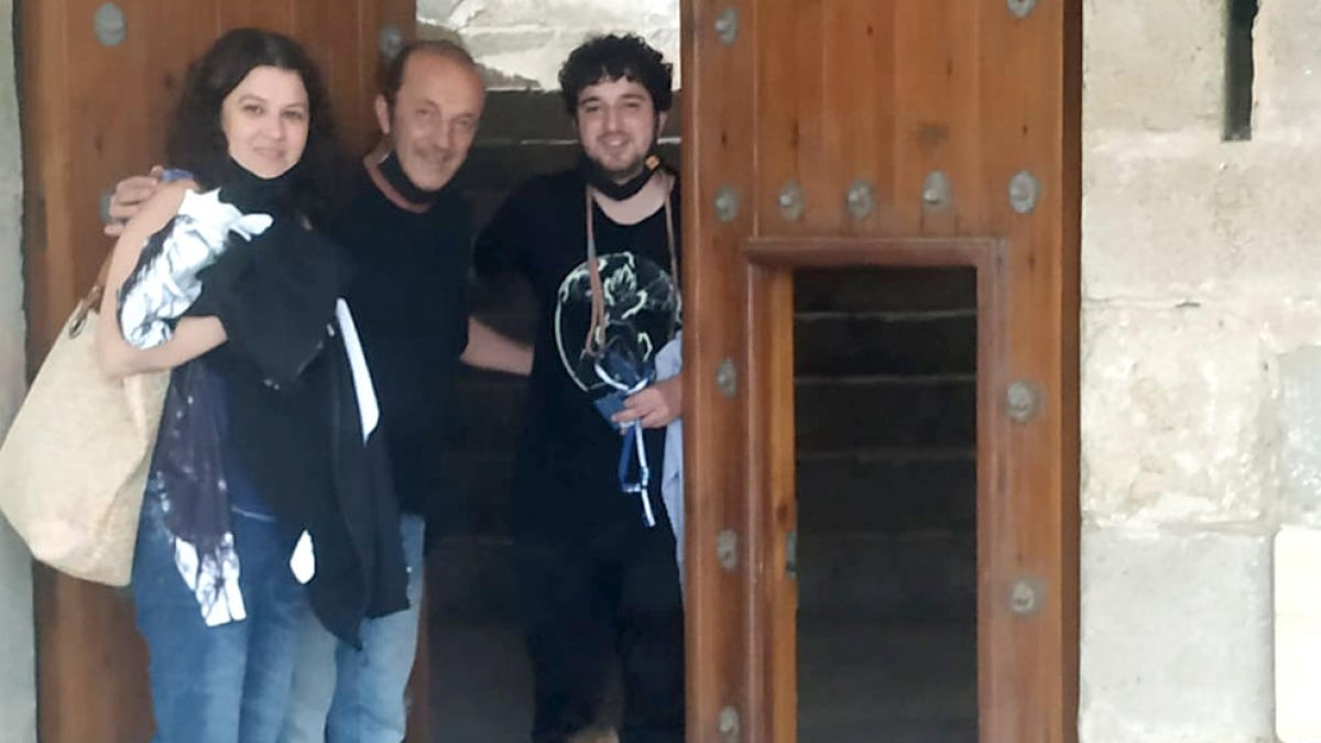 Mònica Arbós, Pere Ferré y Abel Ferré, en Puigcerver.