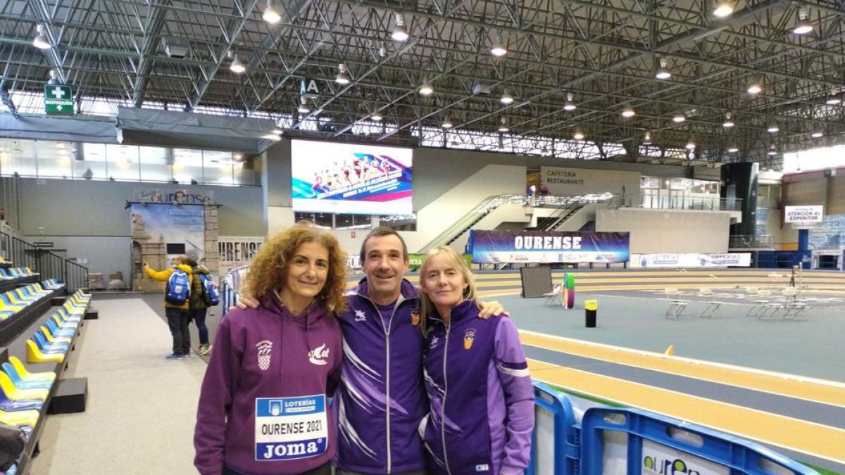 Els tres atletes del club tarragoní que van competir a Ourense.