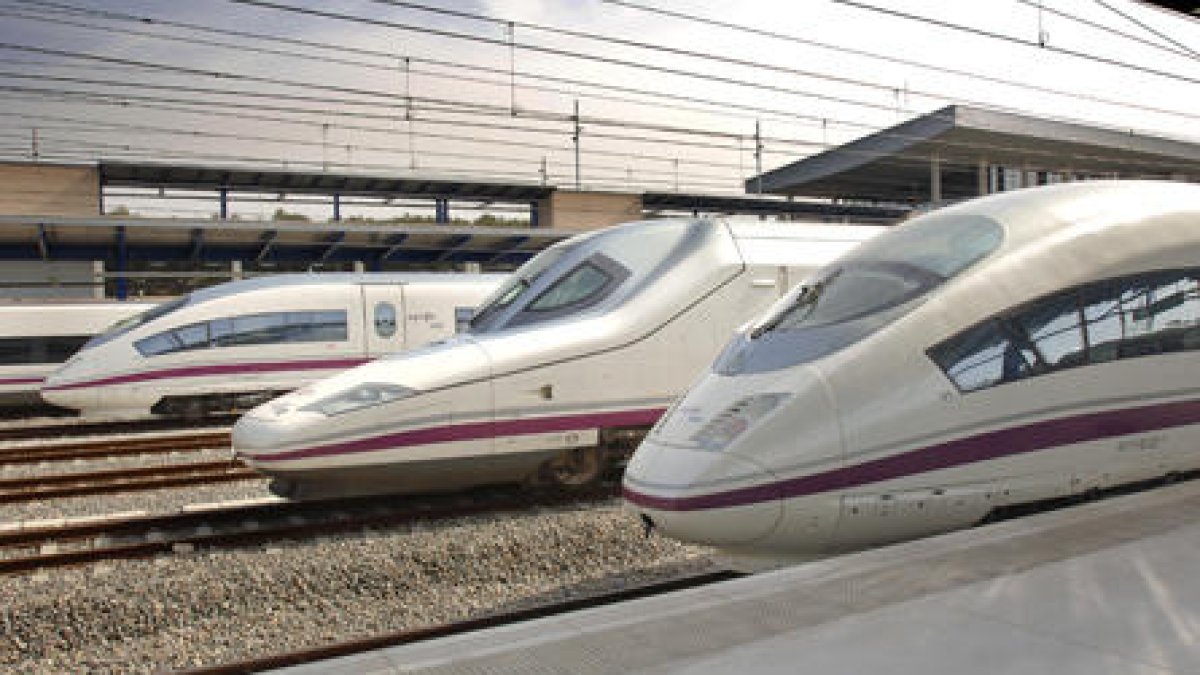 Imagen de varios trenes de Renfe.