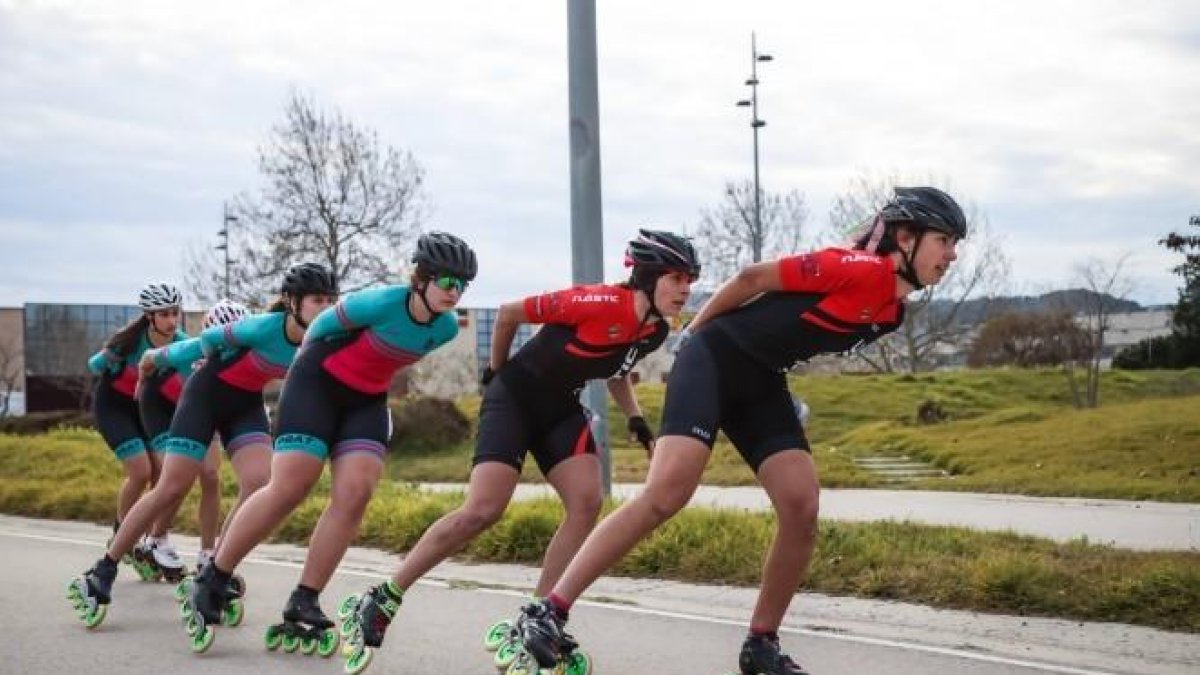 Imatge d'arxiu de diverses patinadores del Nàstic.