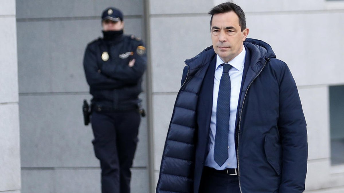 El exdirector de los Mossos Pere Soler entrando a la Audiencia Nacional.