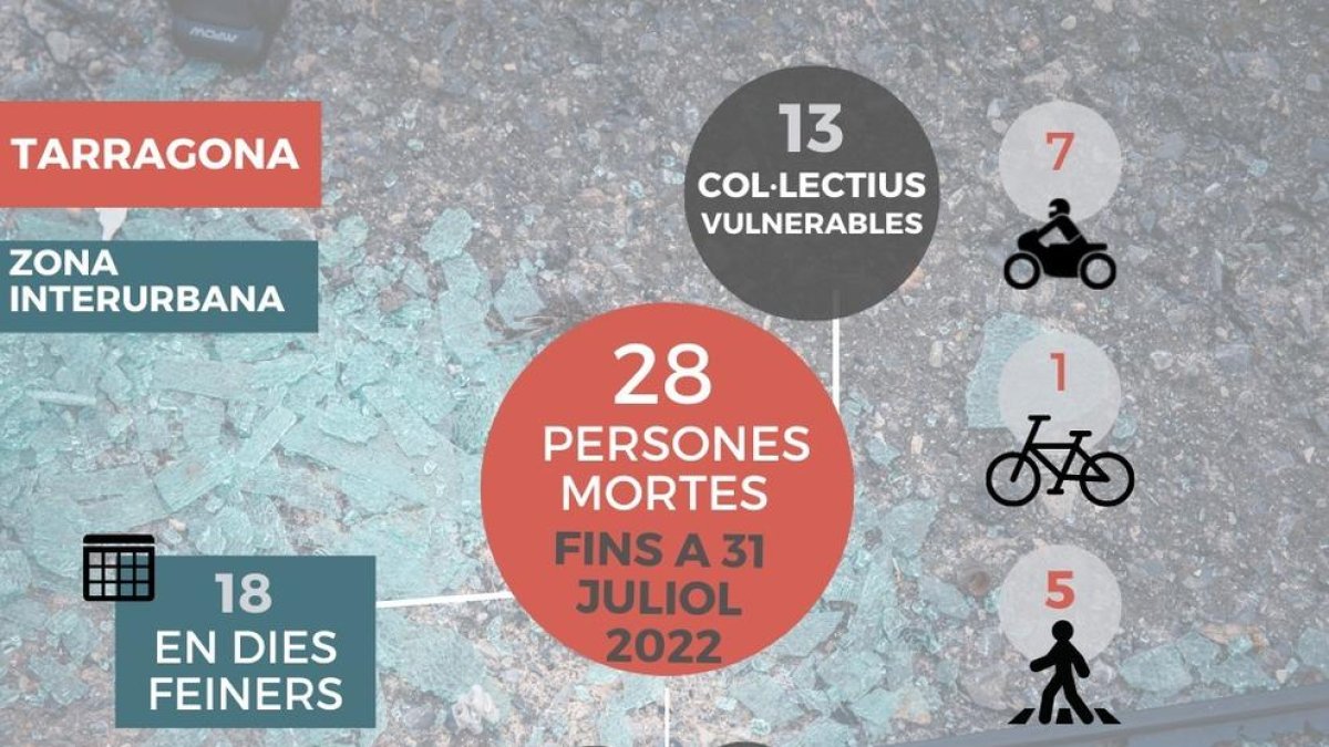 Del total de víctimas, 13 pertenecían a colectivos vulnerables: 7 motoristas, 1 ciclista y 5 peatones.