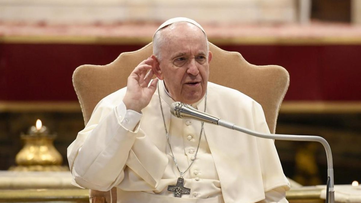 El Papa Francesc durant una de les seves intervencions.