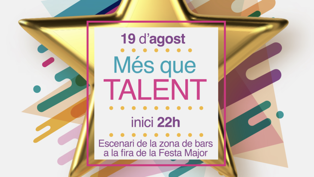 Cartell promocional del concurs «Més que talent» de Roda de Berà.