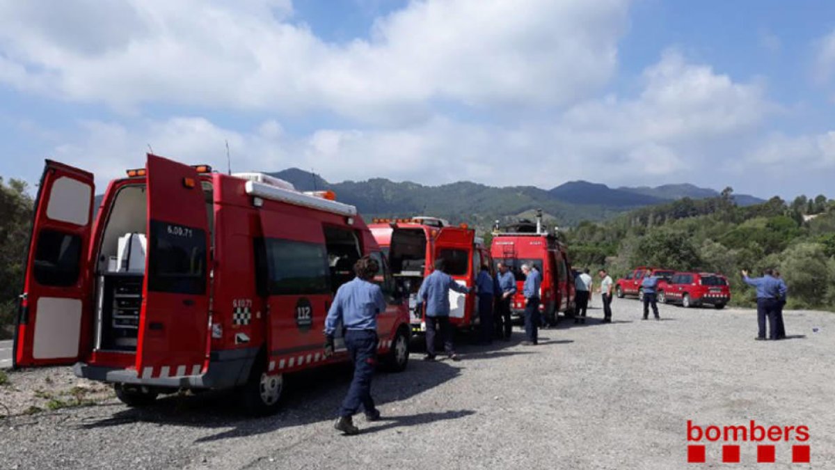 Imatge d'arxiu de diversos vehicles de Bombers.