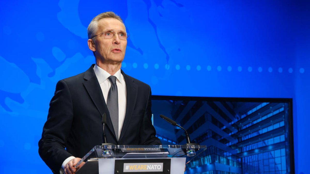 El secretario general de la OTAN, Jens Stoltenberg, en una rueda de prensa.