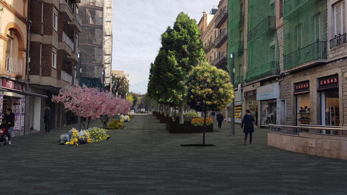 Imatge virtual de l'aspecte que tindrà el carrer Canyelles remodelat.