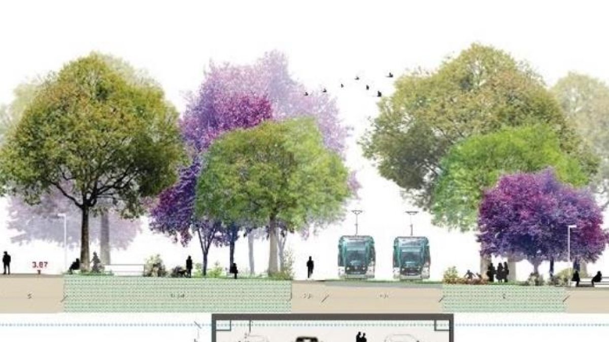 Imatge de les noves places d'aparcament públic a l'Eix Cívic de Salou.