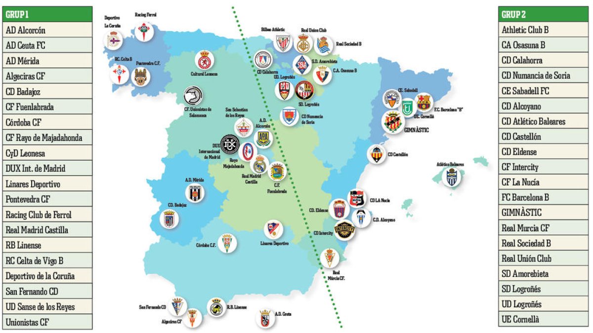 Mapa de Primera RFEF 2022/2023