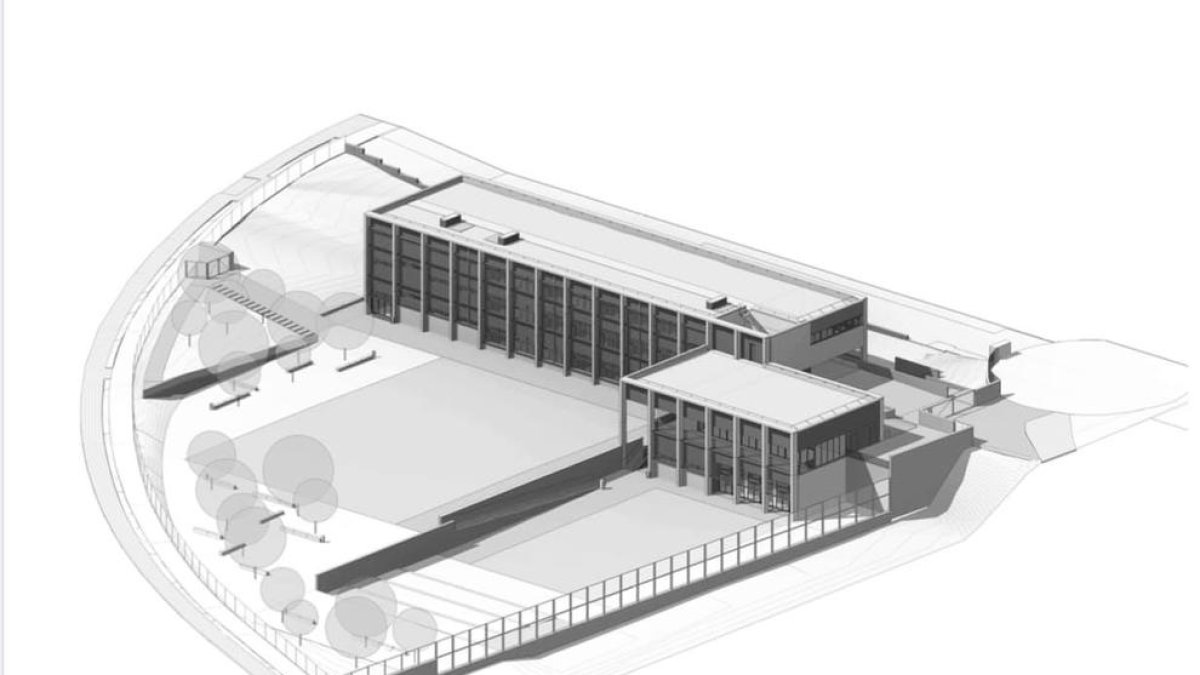 Imatge de la maqueta del nou institut de Roda de Berà.