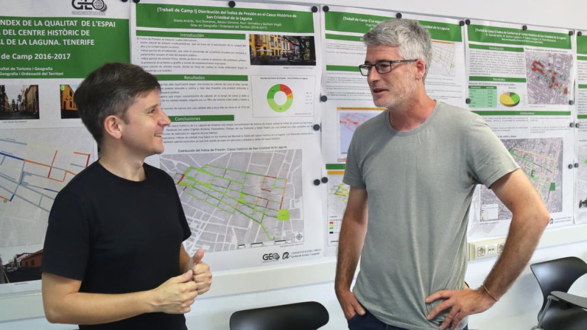 Els professors del Departament de Geografia de la URV, Benito Zaragozí i Sergi Saladié.