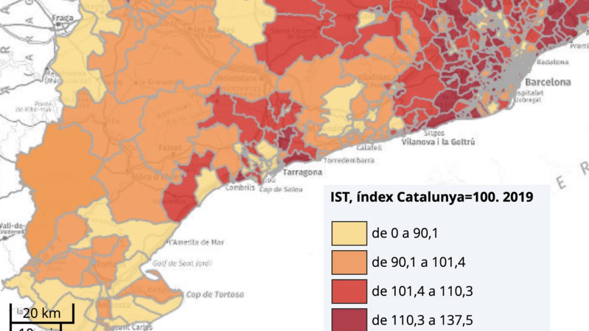 Imatge que demostra el nivell socioeconòmic de Catalunya.