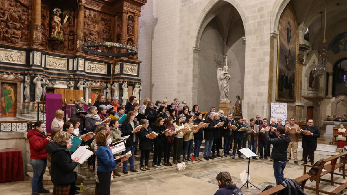 Assaig de l'oratori amb tots els participants, el passat diumenge a Valls.