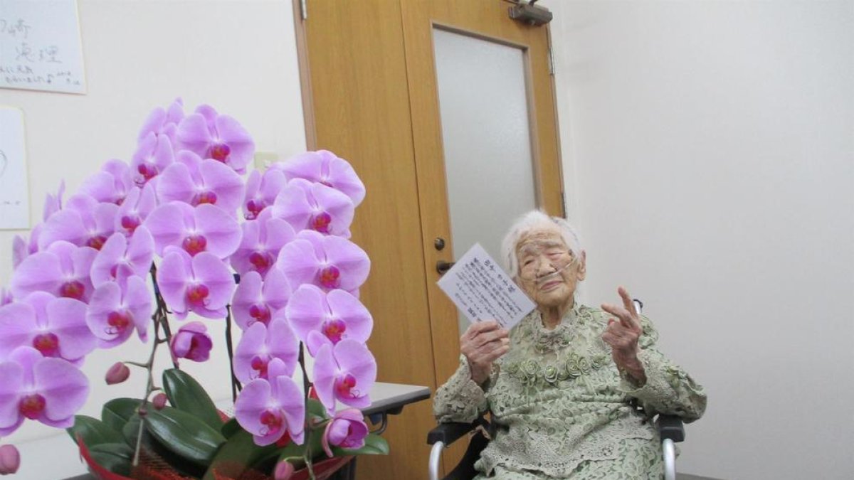 La japonesa Kane Tanaka, la hasta ahora persona más longeva del mundo.