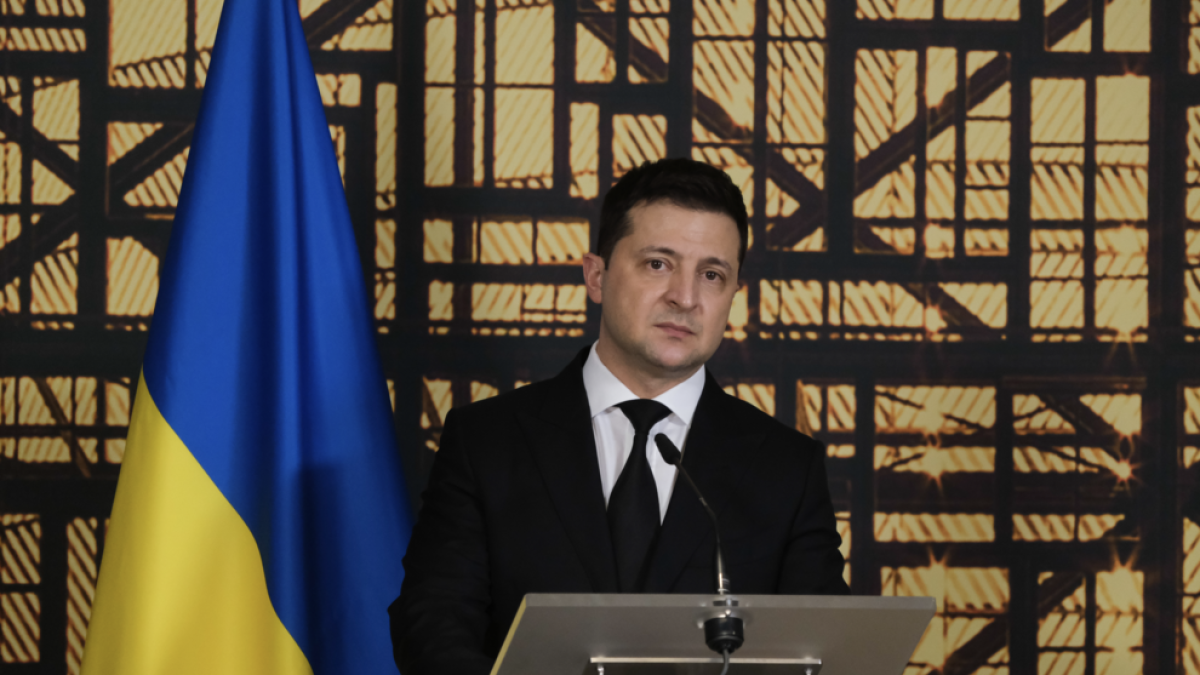 El presidente de Ucrania, Volodímir Zelenski, en una rueda de prensa.