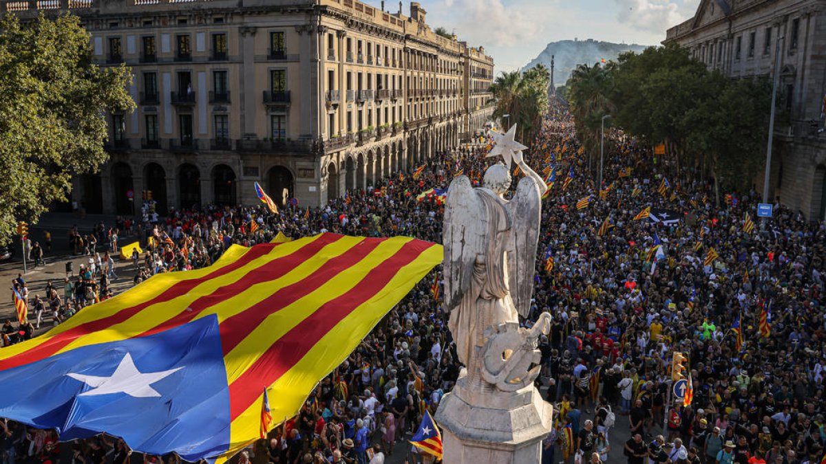 Imatge d'arxiu de la manifestació de l'ANC per la Diada.