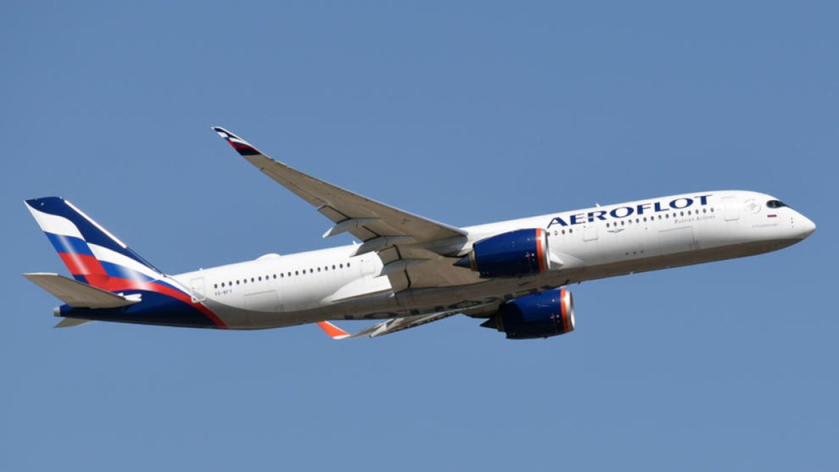 Un avión de la compañia rusa Aeroflot.