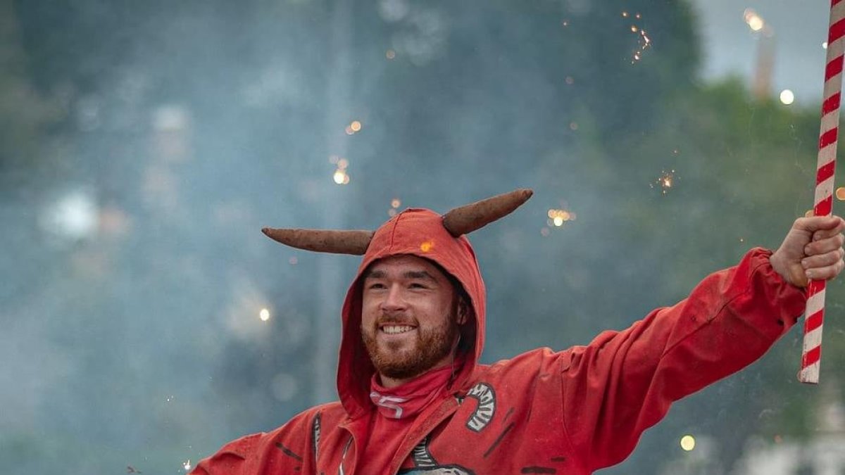 Els Diables de Torredembarra per Santa Rosalia l'any 2021.