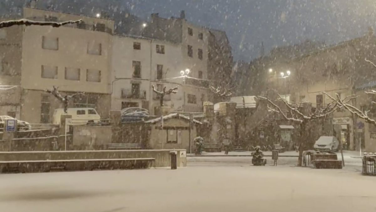 Imatge de la nevada a l'Horta de Sant Joan.