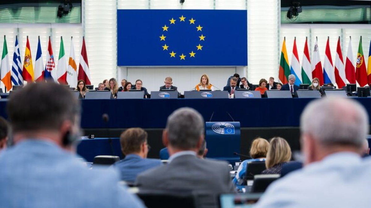 Imagen del pleno de Estrasburgo durante la votación de una de las resoluciones.