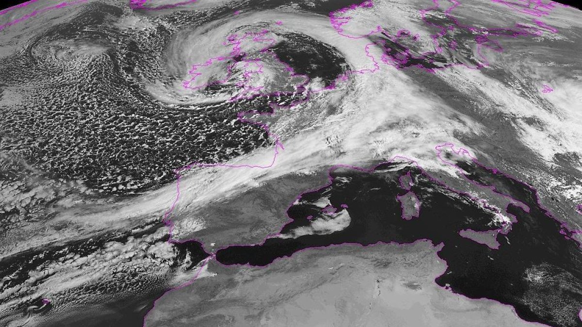 Imatge de la borrasca Noa al continent europeu.