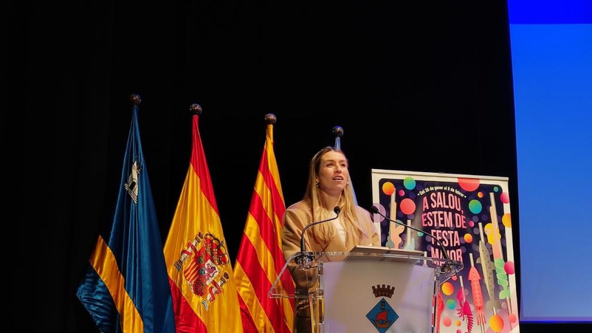 La reusense, Eva Soriano, durante el pregón de Salou ayer.