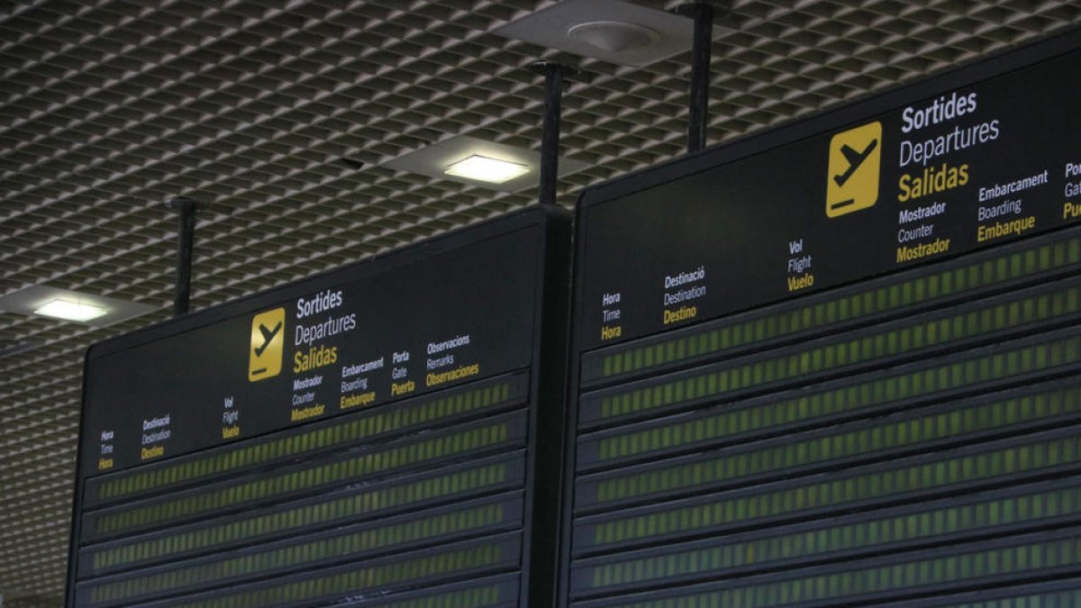 Panell Informatiu de l'aeroport de Reus.