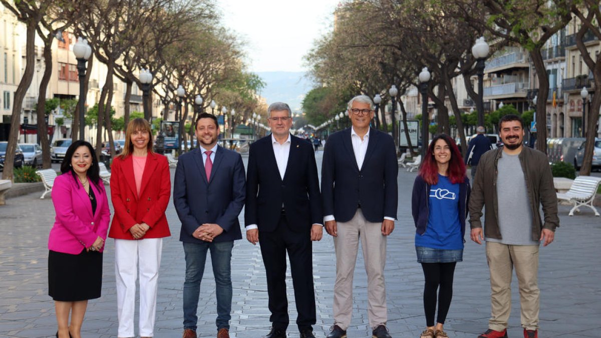 Maria Mercè Martorell (PP), Mar Giné (Sí Tarragona - Ara Pacte Local), Rubén Viñuales (PSC), Pau Ricomà (ERC), Jordi Sendra (Junts per Catalunya), Eva Miguel (CUP) i Jordi Collado.