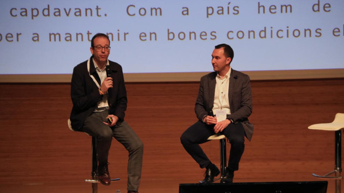 Marc Solsona i Daniel Rubio durant la presentació del decàleg electoral d