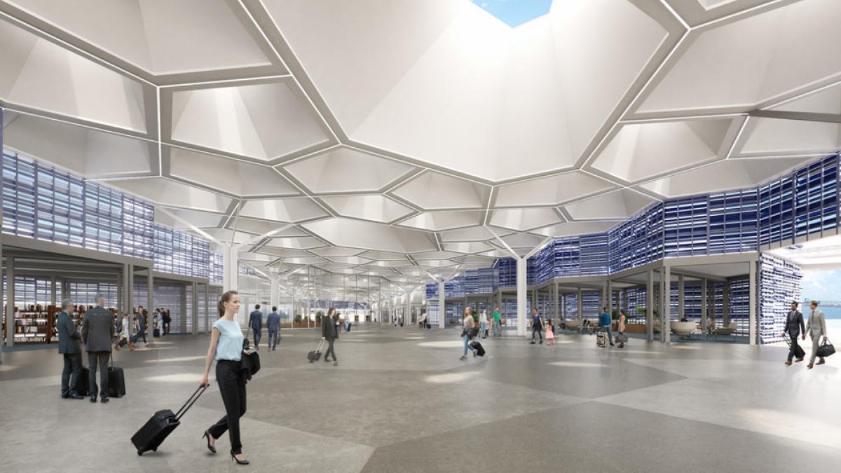 Una imatge virtual del futur de l'interior de la terminal.