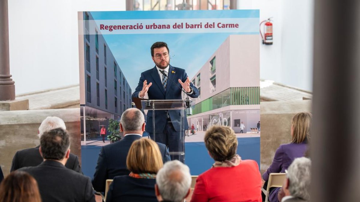 Imatge de l'acte de presentació del projecte de regeneració urbana del barri del Carme.