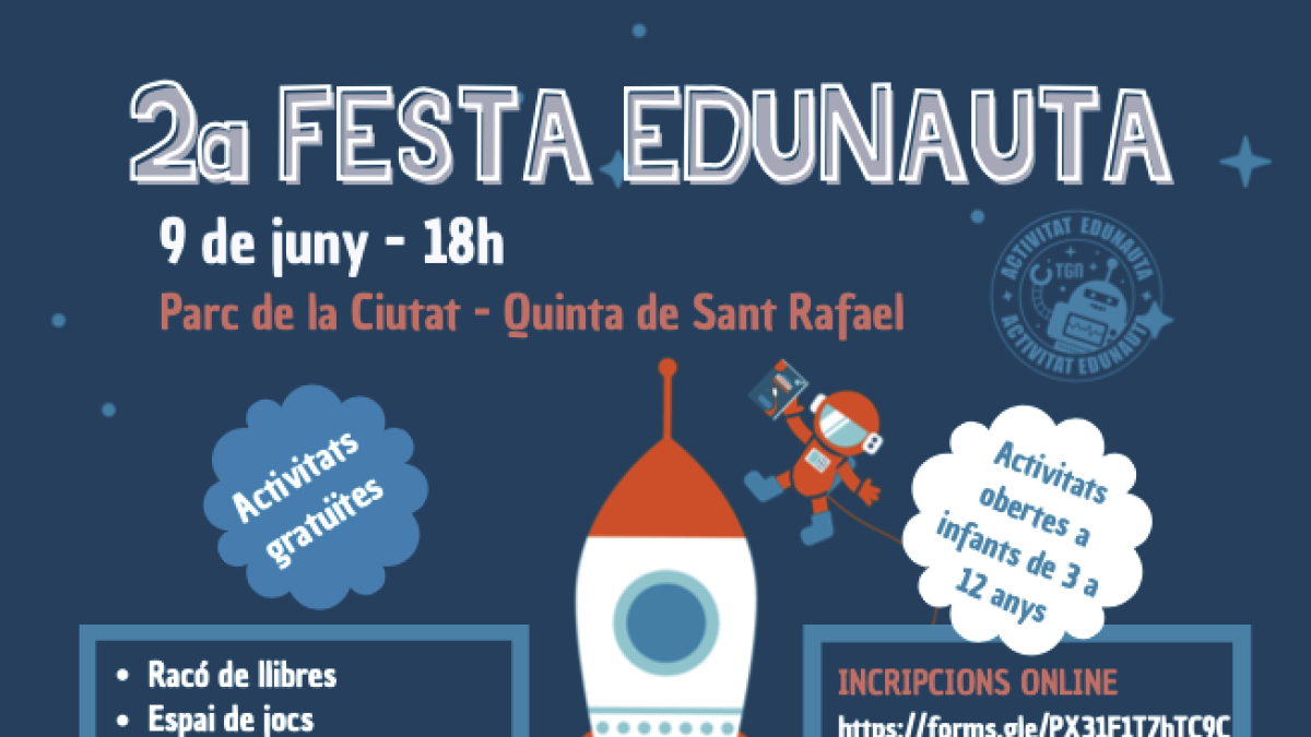 Cartel de la 2a Fiesta Edunauta en el Parc de la Ciutat de Tarragona.