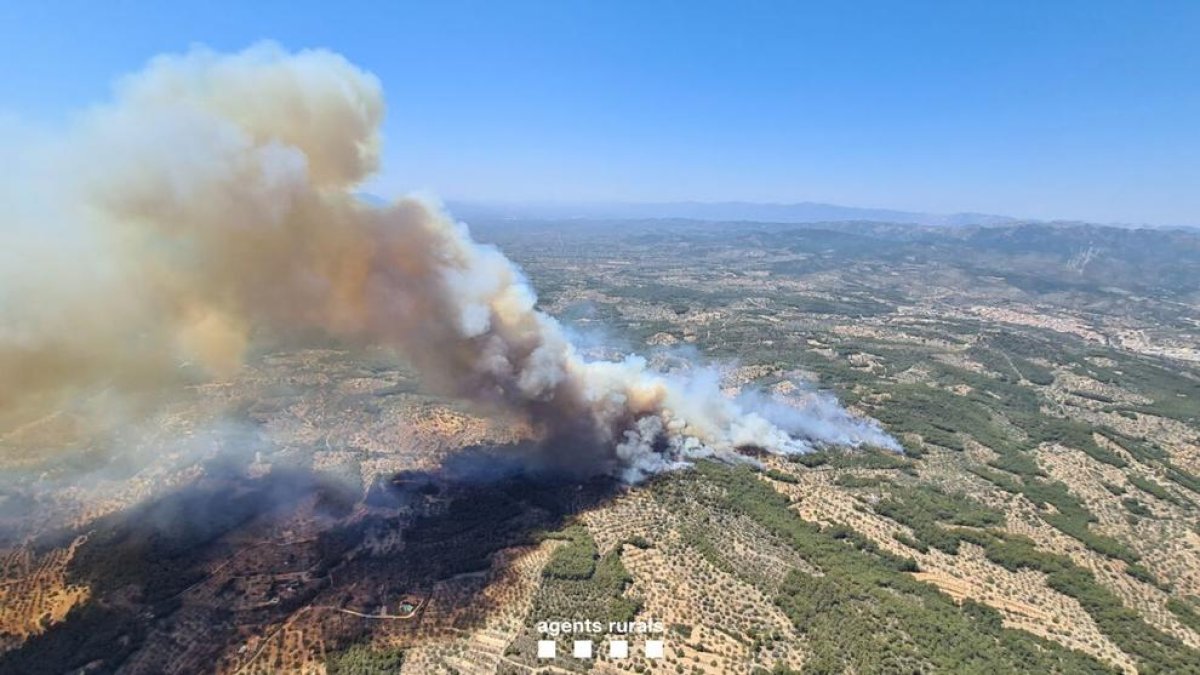 Imatge aèria de l'incendi del Perelló.