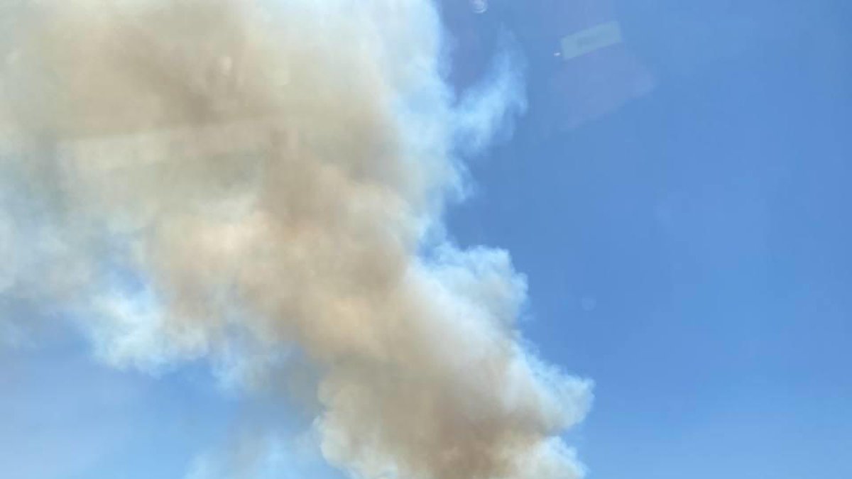 Incendi a prop de l'A-2 al seu pas per Collbató.