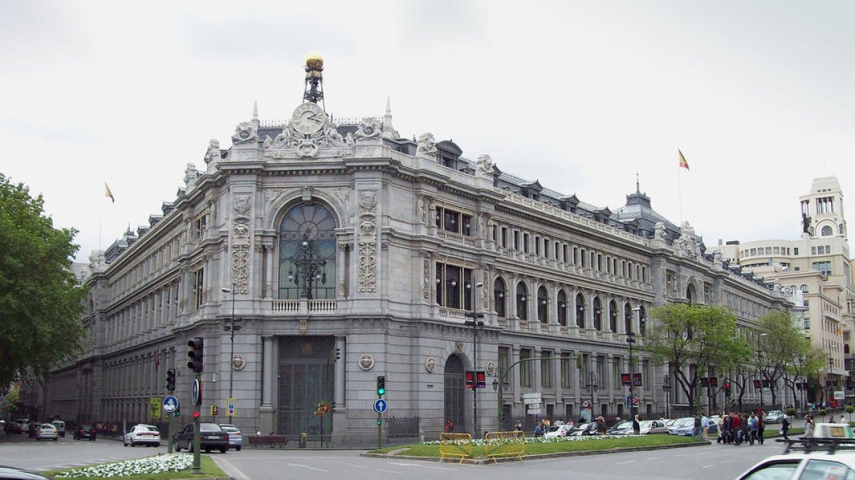 Imatge de la Façana del Banc d'Espanya de Madrid.