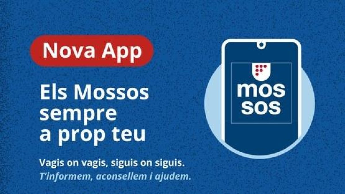 Imatge informativa de la nova aplicació dels Mossos d'Esquadra.