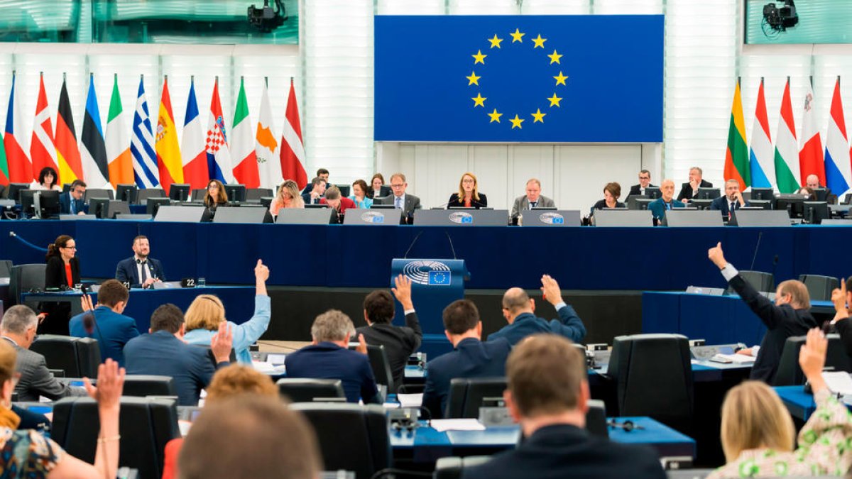 Votació del ple del Parlament Europeu a Estrasburg.