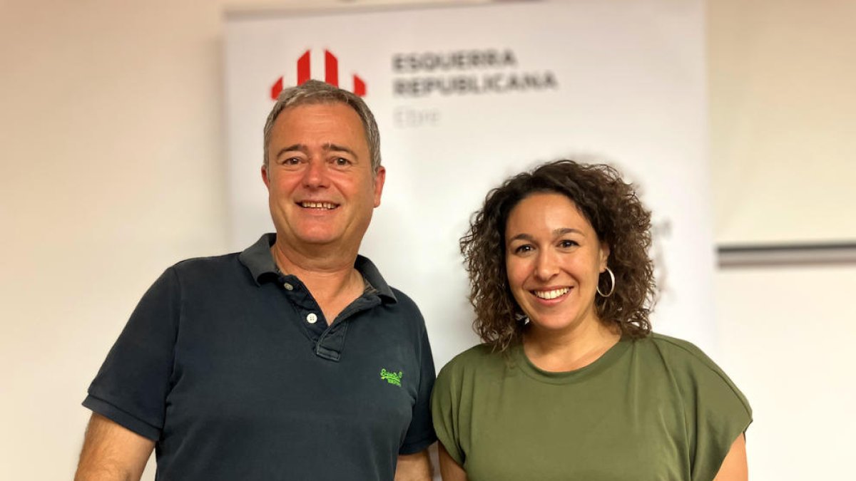 El calero Jordi Gaseni i la flixanca Norma Pujol, candidats ebrencs d'ERC al Senat i al Congrés dels Diputats.