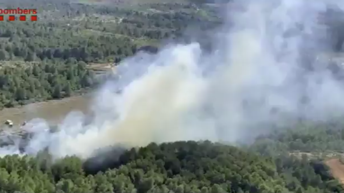 Imagen aérea del incendio del Perelló.