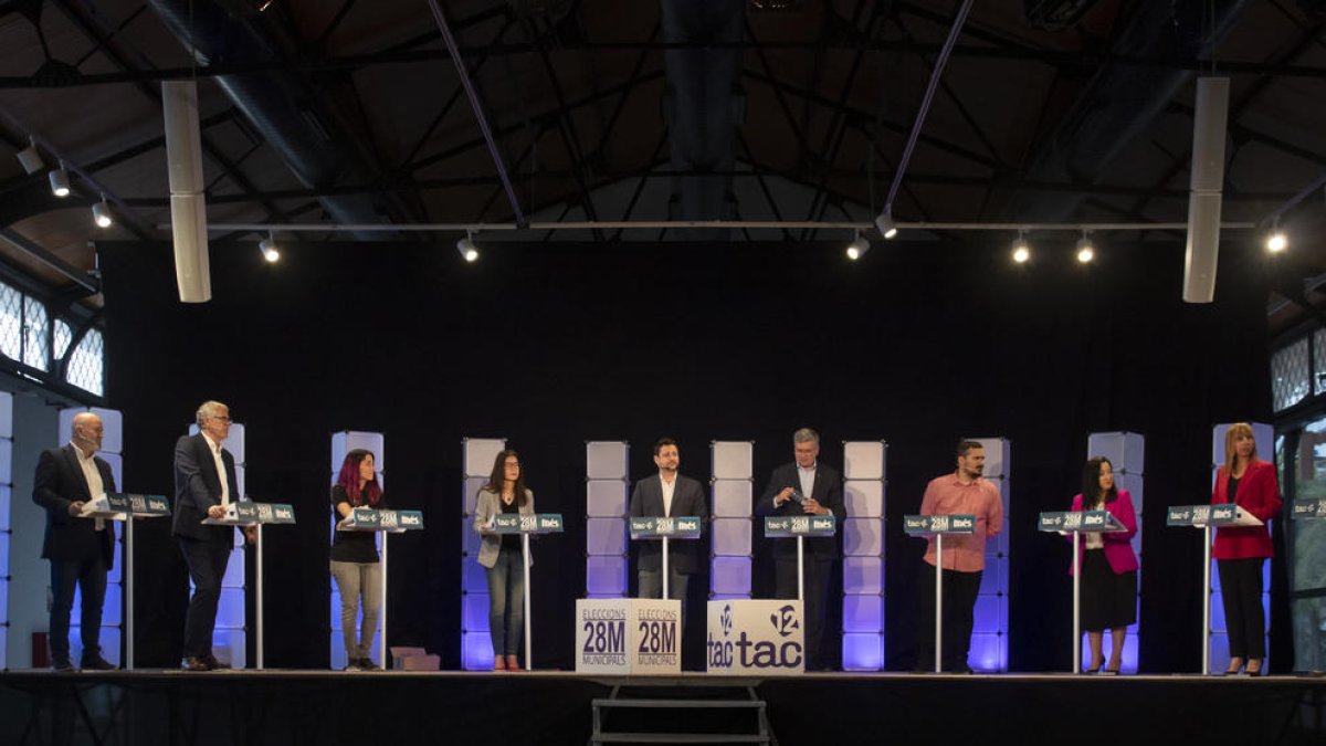 Els candidats a l'alcaldia de Tarragona durant el debat coorganitzat per Diari Més i TAC12.