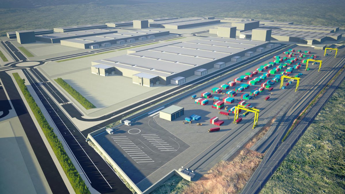 Imagen virtual de la segunda fase de las obras de la PortTarragona Terminal Guadalajara-Marchamalo.