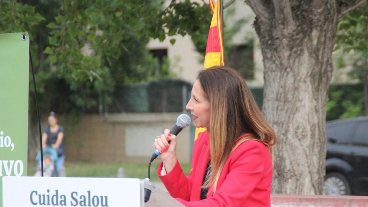 Acto político de campaña de Vox en la plaza de Andalucía de Salou.