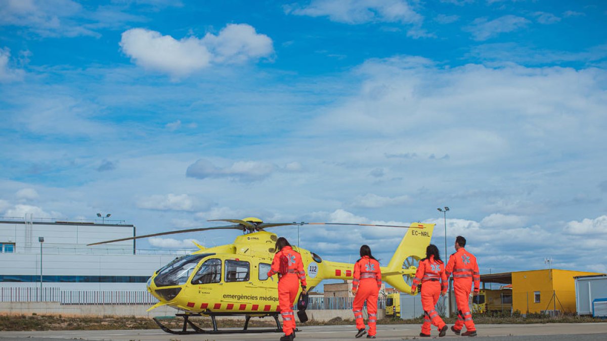 Un dels helicòpters medicalitzats del SEM.